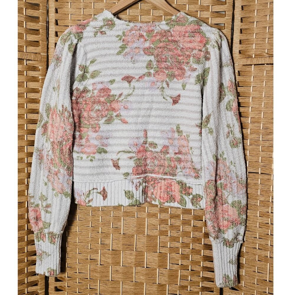 Free People Bed Of Roses Cropped Sweater M - Picture 4 of 5